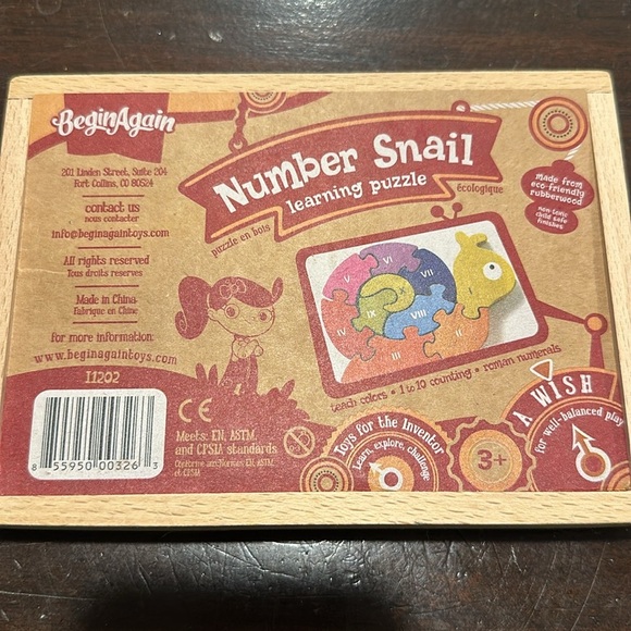 Begin Again Small Number Snail - learning puzzle - Picture 3 of 3